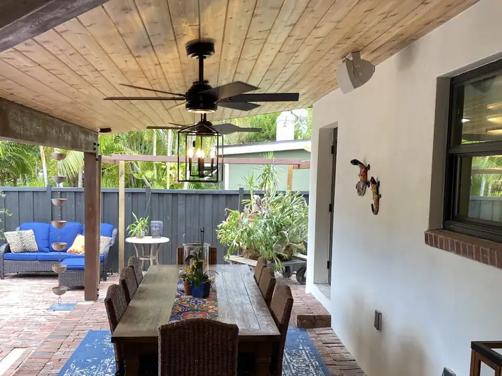 Outdoor lanai lighting & fan by Switch It Up Electric in Southwest Florida